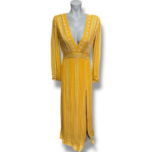 En Creme Yellow Gold Maxi Dress Size S